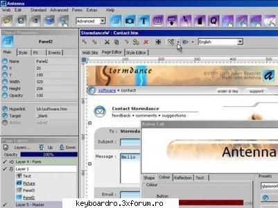 Antenna Web Design Studio v3.2 - Antenna enables you to make great looking web - DOWNLOAD Programe